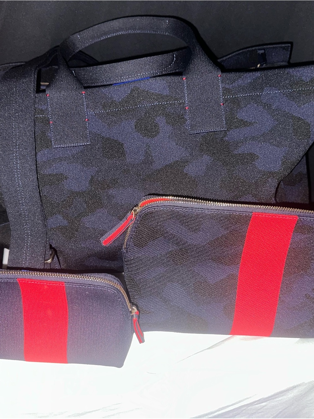 Rothy’s Midnight Camo Weekender w/2 Matching Pouches, Silver HW-Discontinued